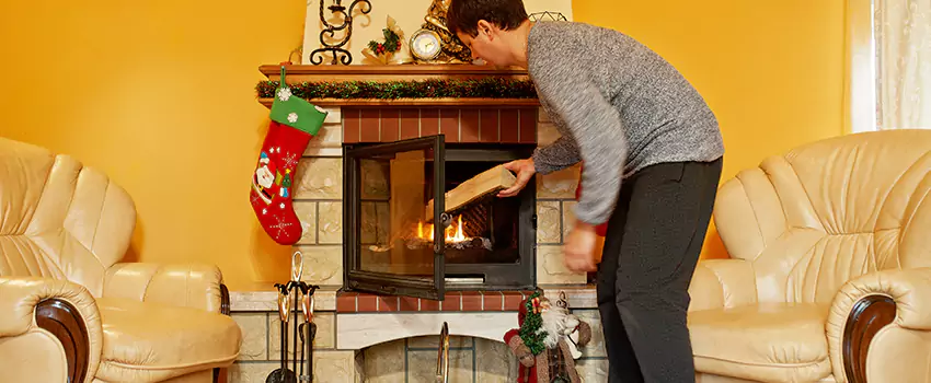 Rusted Metal Fireplace Restoration in Pico Rivera, California
